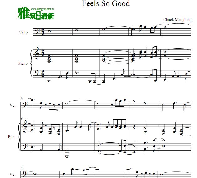 Feels so good大提琴钢琴二重奏谱