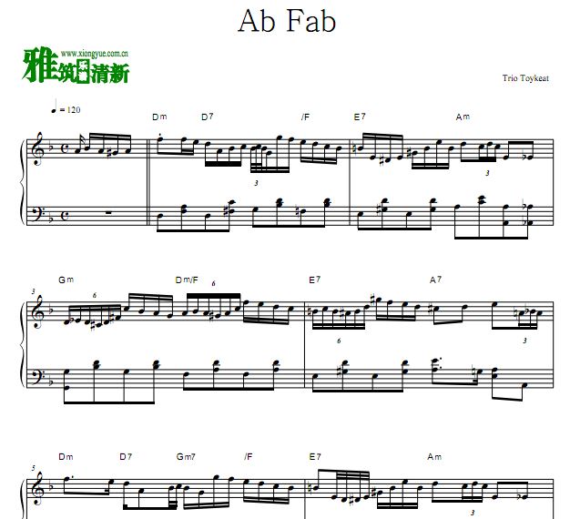 Trio Toykeat - Ab Fab钢琴谱