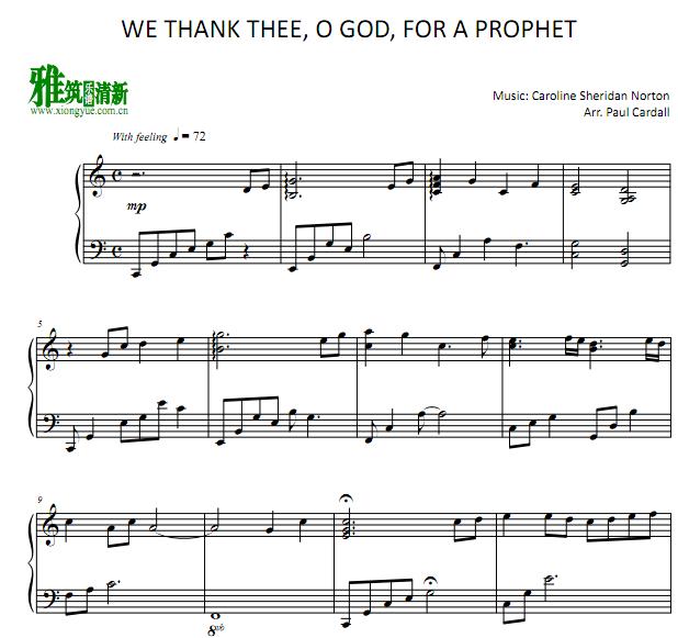 Paul Cardall - We Thank Thee, O God, For a Prophet钢琴谱
