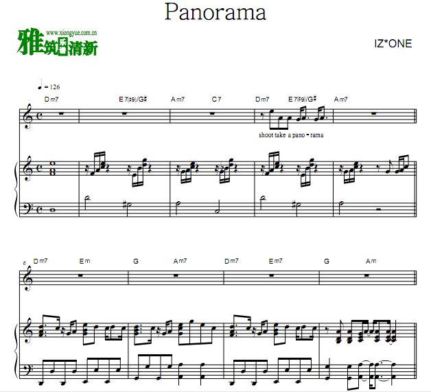 IZ*ONE - Panorama歌谱 钢琴弹唱谱
