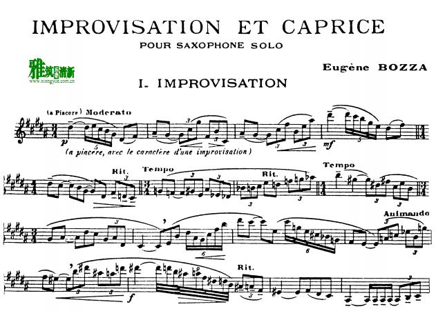 尤金·博扎《即兴与随想》Improvisation et Caprice by Eugene Bozza萨克斯谱