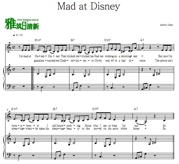 salem ilese - Mad at Disney钢琴谱弹唱歌谱