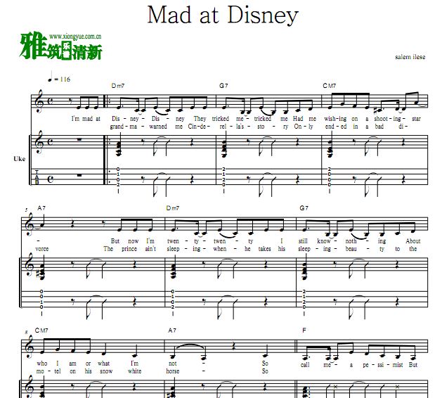 salem ilese - Mad at Disney尤克里里谱