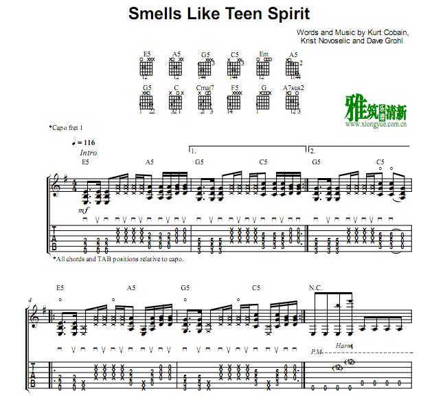 Smells Like Teen Spirit吉他谱