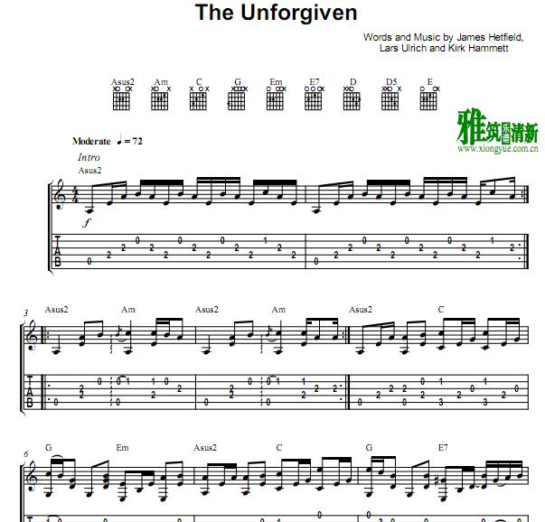The Unforgiven 吉他谱