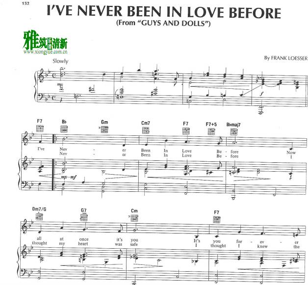 红男绿女 -  i've never been in love before钢琴谱
