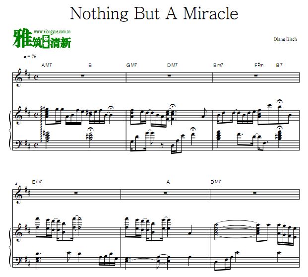 Diane Birch - Nothing But A Miracle歌谱 正谱 钢琴谱
