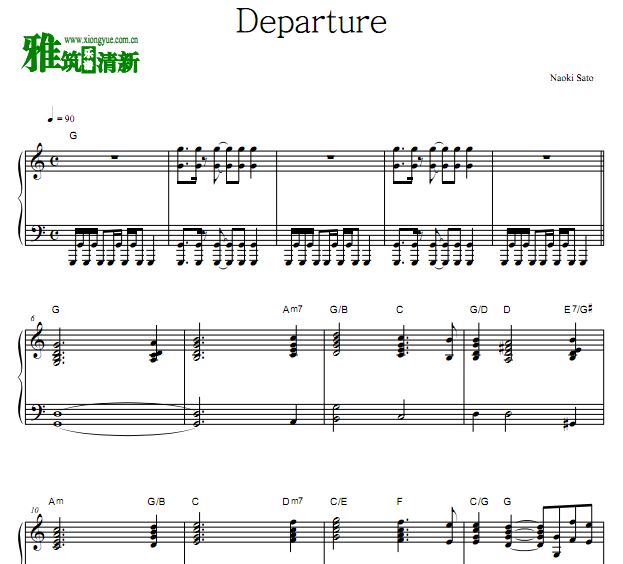 佐藤直纪  Good Luck!!OST Departure钢琴谱