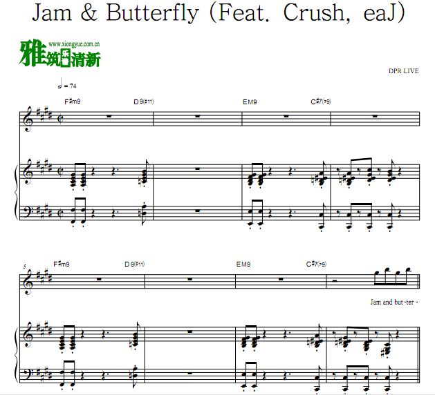 DPR LIVE(洪多彬) Jam & Butterfly钢琴谱 歌谱