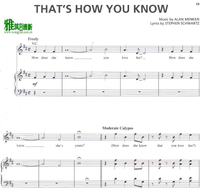 Enchanted - That's How You Know钢琴谱