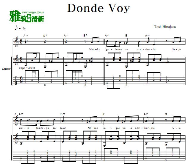 Tish Hinojosa - Donde Voy (Where I Go)弹唱伴奏民谣吉他谱