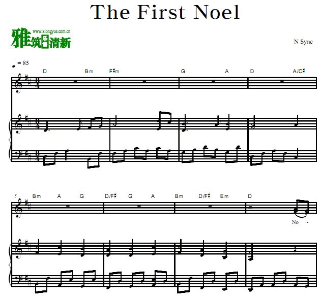 N Sync - The First Noel 第一支圣诞歌钢琴谱 歌谱