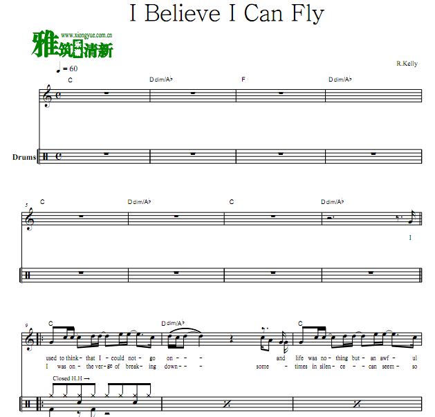 R.Kelly - I Believe I Can Fly鼓谱