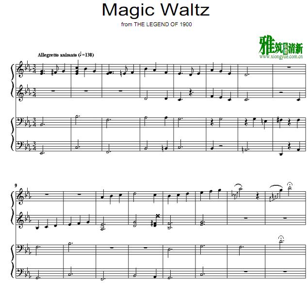 THE LEGEND OF 1900 海上钢琴师 - Magic Waltz四手联弹谱