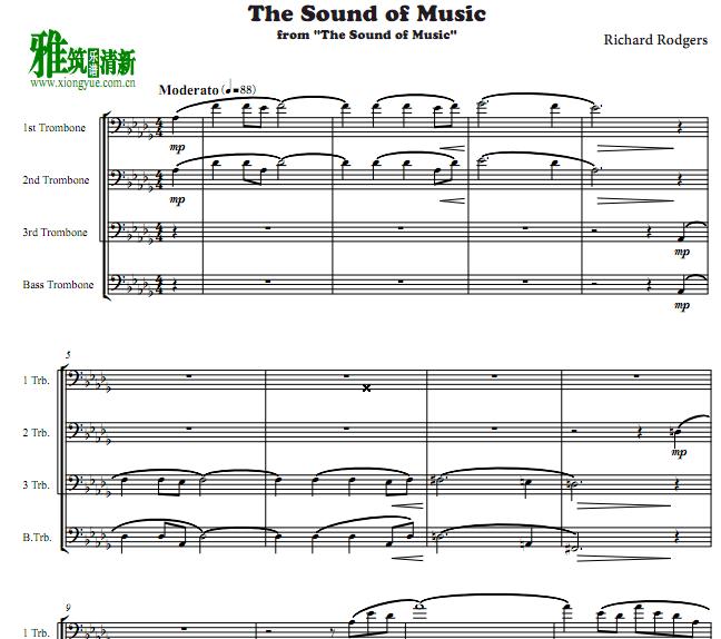 音乐之声 The Sound of Music长号四重奏谱