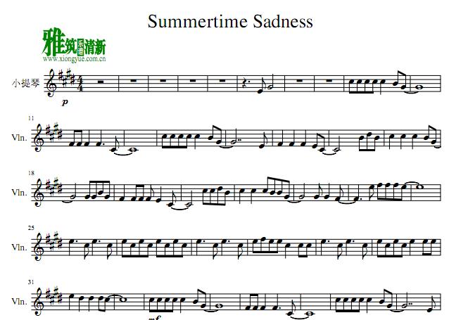 Summertime Sadness小提琴谱