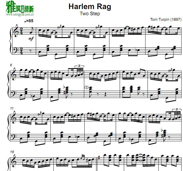 harlemrag钢琴谱
