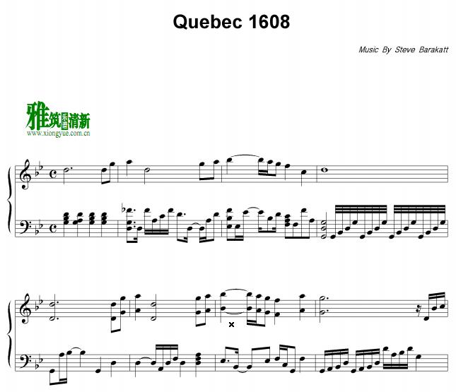 Steve Barakatt - Quebec 1608钢琴谱
