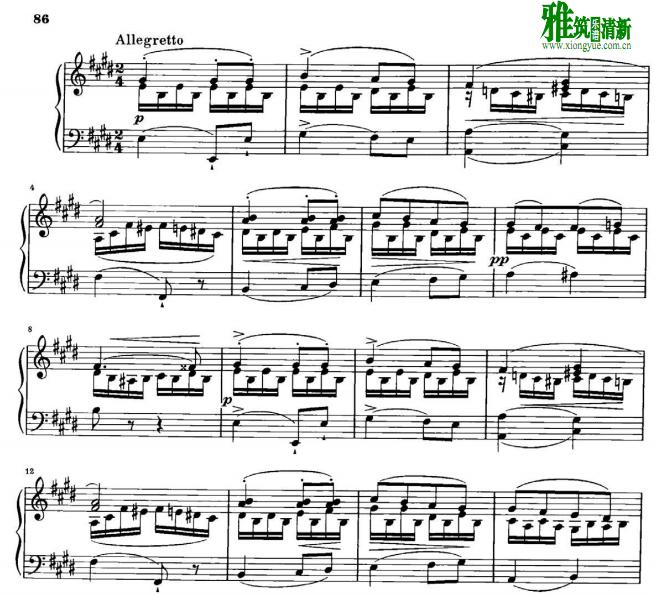 舒伯特e小调D566第二乐章钢琴谱 allegretto