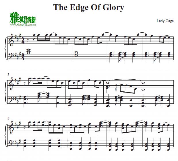 Lady Gaga - The Edge of Glory钢琴谱