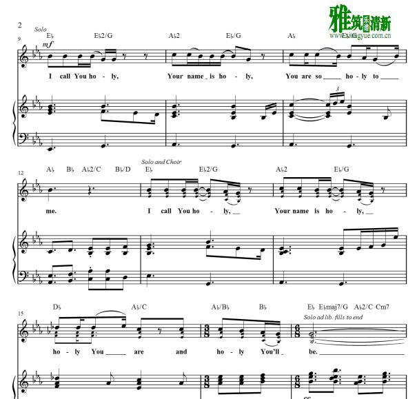 Donnie McClurkin - I Call You Faithful 钢琴伴奏谱