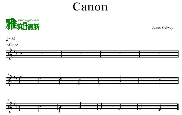 James Galway - Canon卡农长笛谱