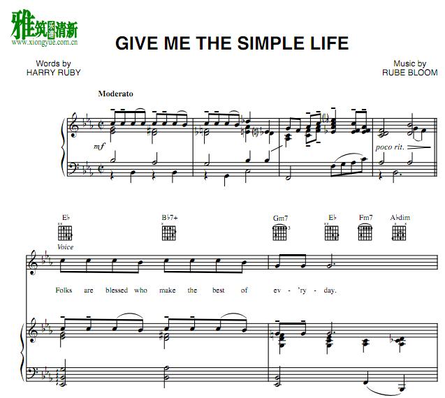 Give Me the Simple Life