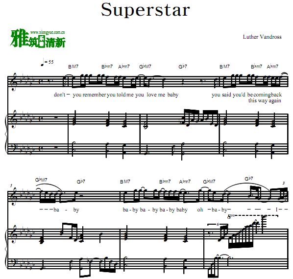 Luther Vandross - Superstar歌谱 钢琴伴奏谱