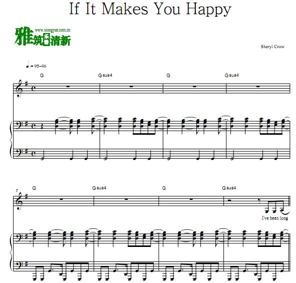 Sheryl Crow - If It Makes You Happy 歌谱 弹唱钢琴谱