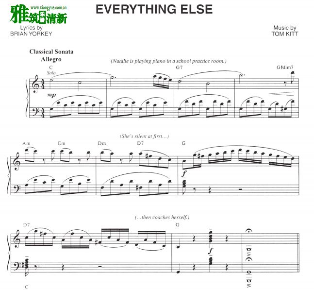 Next to Normal － Everything else声乐谱钢琴伴奏谱