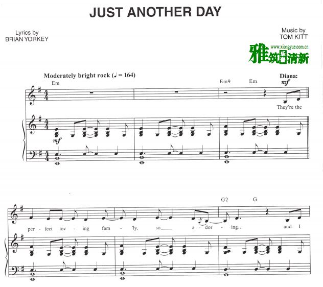 Next to Normal 近乎正常 Just another day钢琴伴奏声乐谱