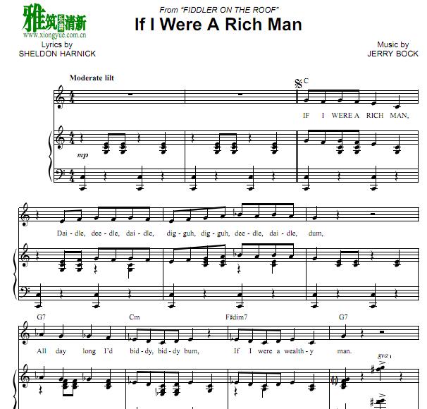 If i Were a Rich Man钢琴谱