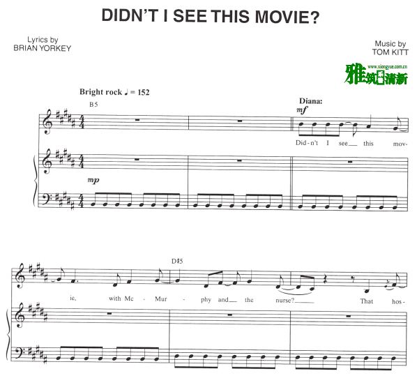 音乐剧近乎正常 Next to Normal - Didn't i see this movie?声乐钢伴谱
