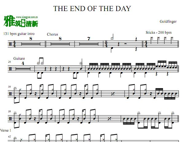 The end of the day 爵士鼓谱