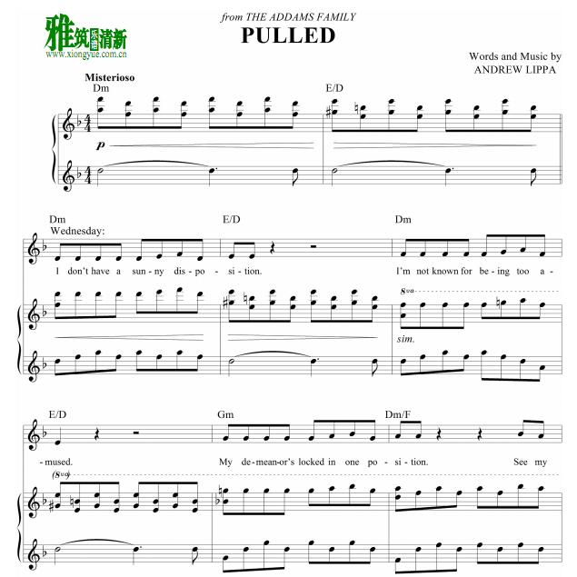 The Addams Family - Pulled歌谱 正谱