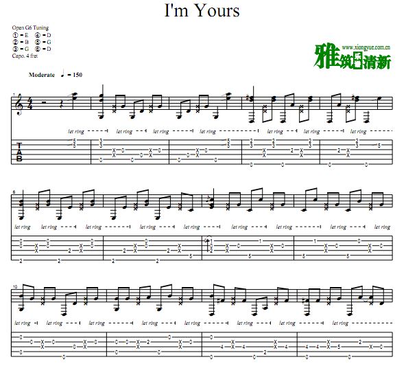 Jason Mraz - I'm Yours 吉他谱