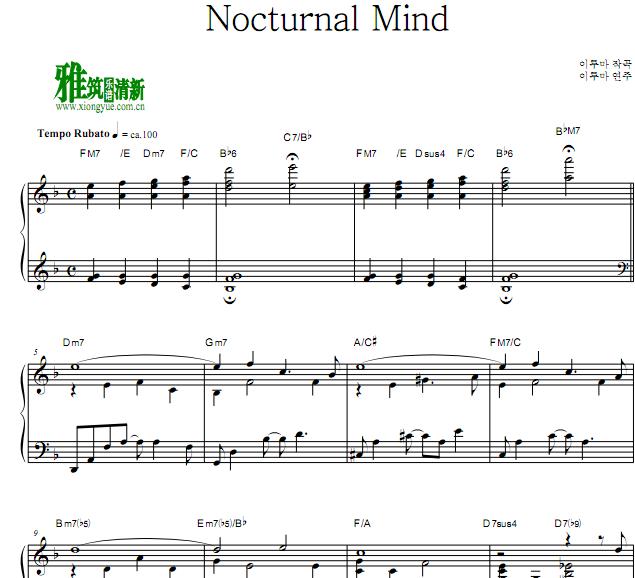 Yiruma 李闰珉 - Nocturnal Mind钢琴谱