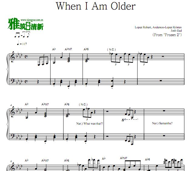 冰雪奇缘2 Josh Gad - When I Am Older钢琴谱
