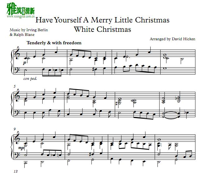 David Hicken版Have Yourself a Merry Little Christmas钢琴谱