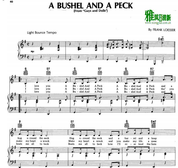 红男绿女guys and dolls - A Bushel and a Peck钢琴谱