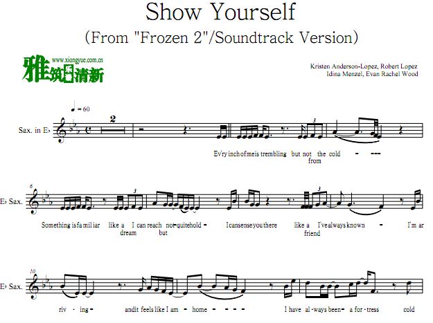 冰雪奇缘2 - Show Yourself 中音萨克斯谱