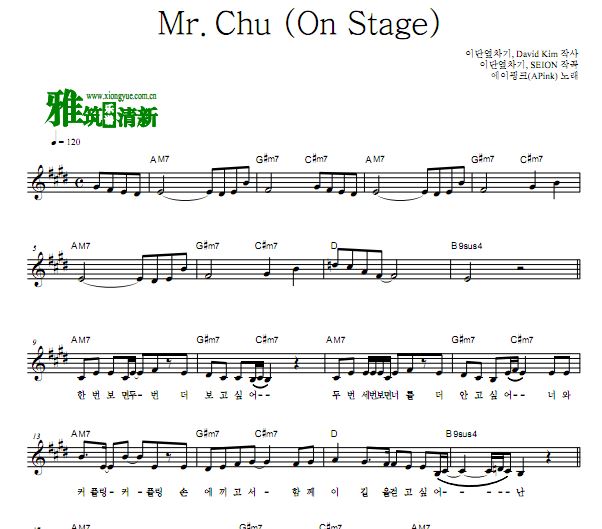 APink - Mr. Chu(On Stage)小提琴谱
