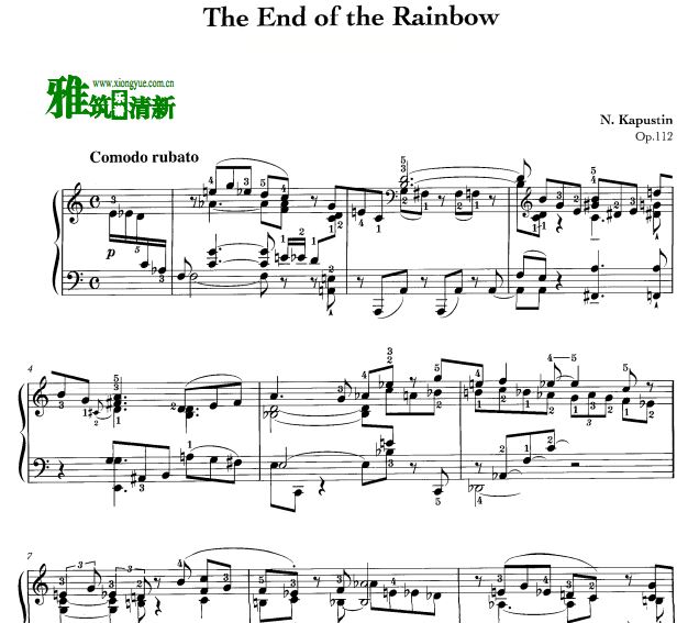 卡普斯汀 Kapustin -The End of the Rainbow钢琴谱