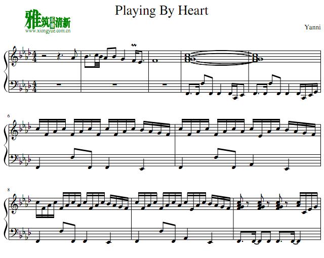 Yanni雅尼 - Playing By Heart 钢琴谱