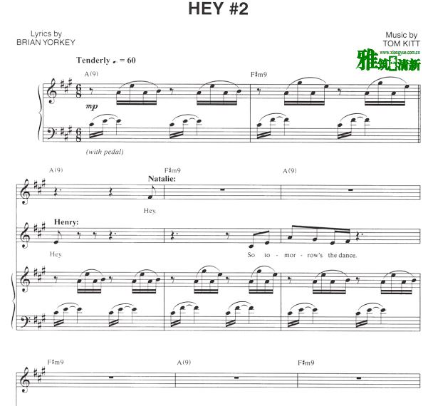 音乐剧近乎正常Next to Normal - Hey #2钢琴伴奏声乐谱