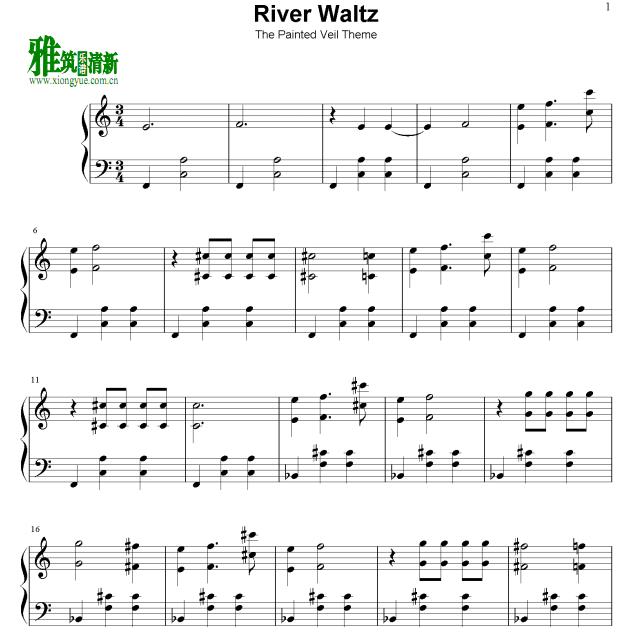 Alexandre Desplat - River Waltz钢琴谱