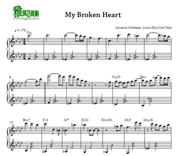 乔瓦尼 Giovanni - My Broken Heart钢琴谱