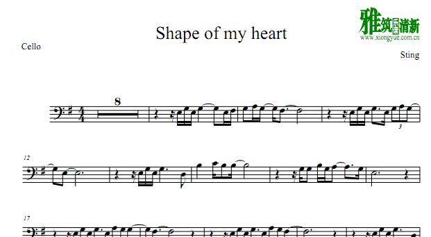 Shape Of My Heart 这个杀手不太冷主题曲大提琴谱