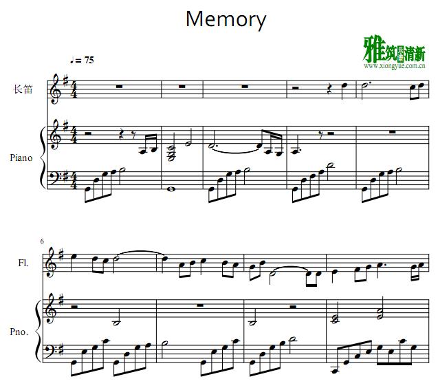 久石让Joe Hisaishi入殓师 - Memory长笛钢琴谱