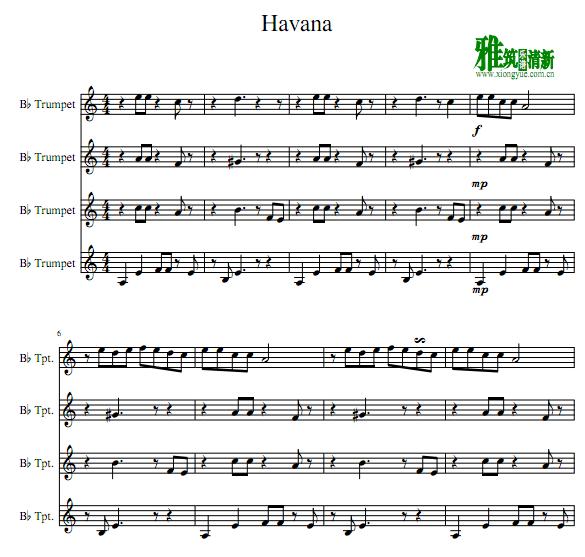 Havana小号四重奏总谱
